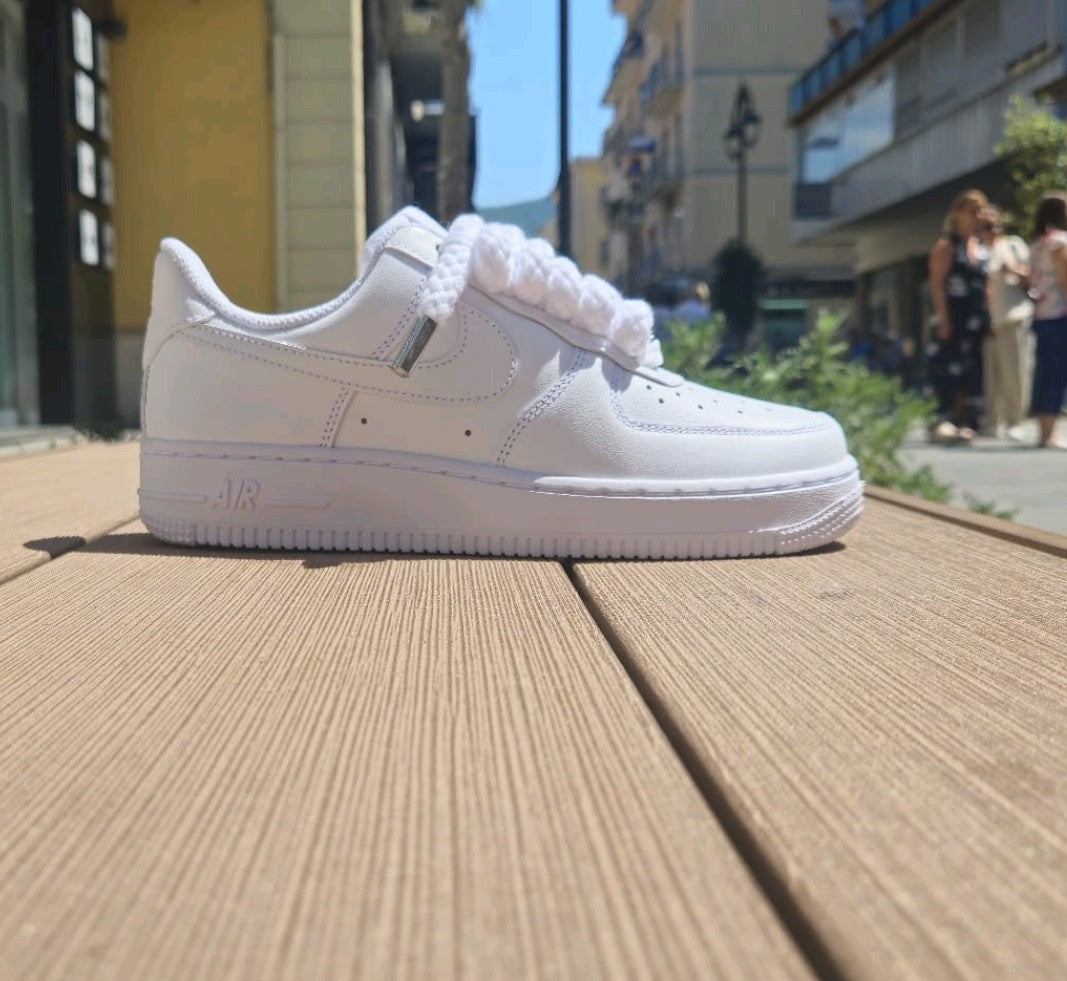 Nike air Force rope laces bianco