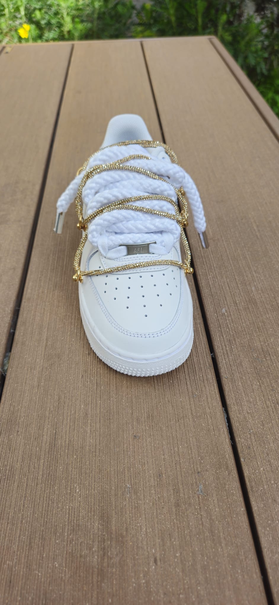 Nike air Force Rope Laces Swarovski oro