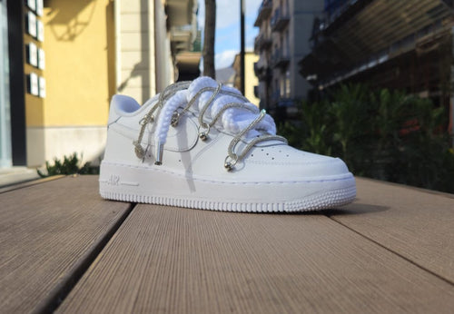 Nike air Force Rope Laces Swarovski argento